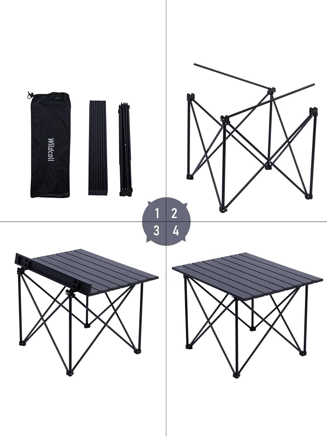Ultralight Foldable Aluminum Camping Table, Triangular Support Heat Resistant Waterproof Portable Outdoor Folding Table Supports 88 Lbs with Carry Bag for Picnic Beach Fishing Backyard