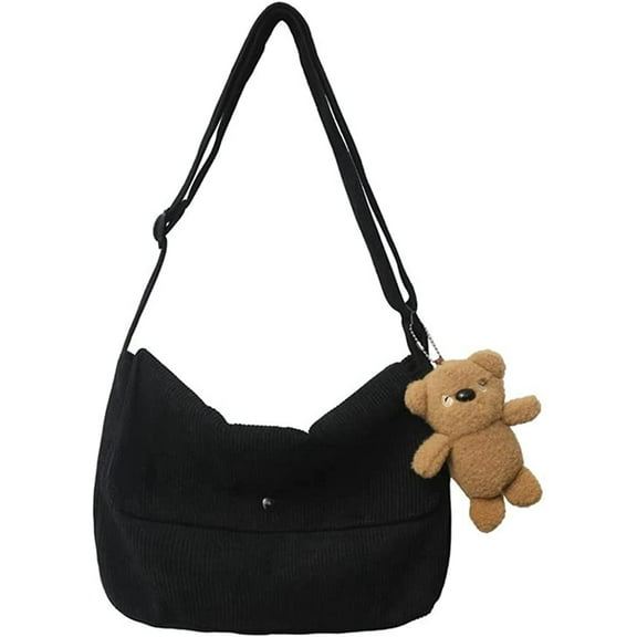 CoCopeaunts Women's Corduroy Tote Bag, Shoulder Bag School Large Capacity Commuting New Winter Cross Body Bags Cute Travel Bag