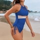 thumbnail image 4 of WILLBEST Traje de Baño 2 Piezas Mujer Traje de Baño de Retales de Color Liso para Mujer, 4 of 8