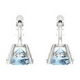 thumbnail image 4 of 2 Ct Round Cut Drop Dangle Natural Swiss Blue Topaz 18K White Solid Solid Gold Everyday Dainty Earrings Lever Back, 4 of 7
