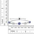 thumbnail image 2 of Gem Stone King 925 Sterling Silver Blue Iolite and Lab Grown Diamond Bracelet for Women | 3.39 Cttw | Gemstone Birthstone | Oval Checkerboard 7X5MM | Fully Adjustable 9 inch, 2 of 3