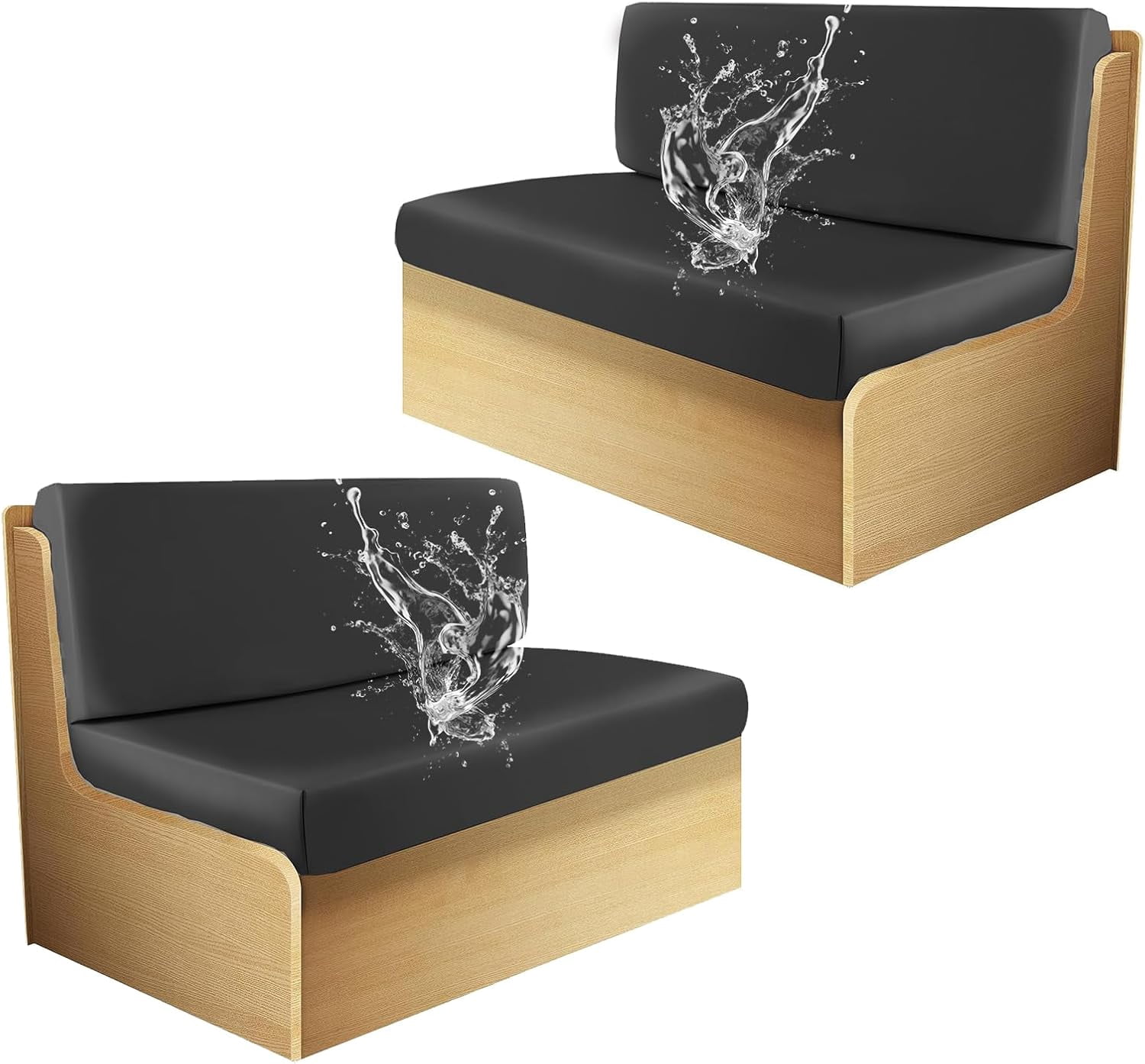Leather RV Dinette Cushion Covers, PU Waterproof Slipcovers for Rv Furniture Dinette Cushion Covers Anti-Slip Rv Sofa Cover