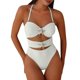 thumbnail image 1 of Traje de baño de una pieza para mujer, conjuntos de bikini para mujer estilo europeo y traje de baño bikini para playa de color liso con borde, ropa de baño de mujer, 1 of 6