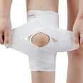 thumbnail image 1 of Rodillera con estabilizadores laterales para la recuperación de lesiones por artritis de Acl Mcl, soporte de rodilla ajustable y transpirable, color blanco, 1 of 5