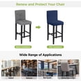 thumbnail image 5 of Navy Blue Bar Stool Cover Set of 2, Farmhouse Solid Navy Blue Color Modern Art Stretch Bar Chair Cover, Removable Washable Pub Counter Stool Chair Slipcover for Kitchen Dining Room Pub Cafe, 5 of 9