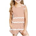 thumbnail image 1 of IFNWSV Ensembles d'Été pour Filles Mode Décontractée Sans Manches Col Rond Imprimé Ensembles de Shorts 5-6 Ans, 1 of 7