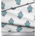 thumbnail image 2 of Soimoi Polyester Crepe Fabric Leaves & Floral Block Print Fabric by Yard 52 Inch Wide, 2 of 3