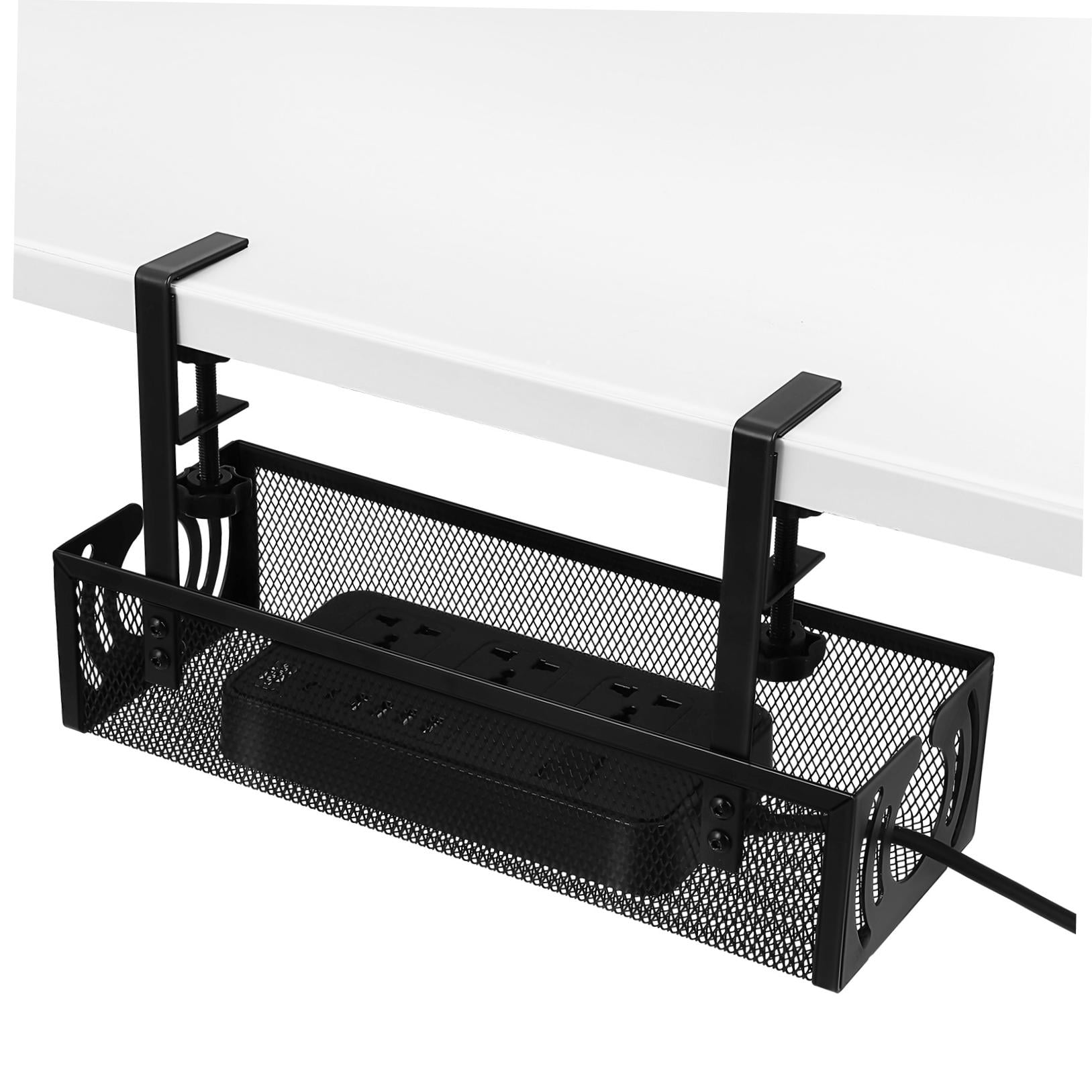 MLINS  Cable Management Rack Desk Organizer No Drill Tray under Cord Black