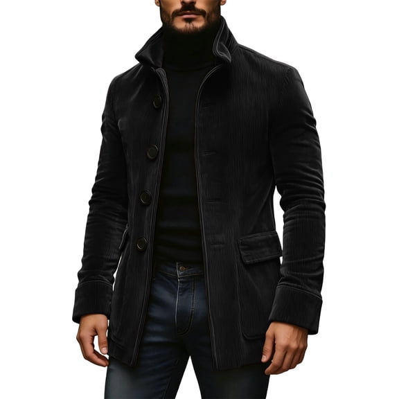 Guluxicc Men's Suit Jackets with Pockets Button Down Collared Long Sleeve Dress Coat Jackets for Everyday Wear Fall Winter Casual Jackets