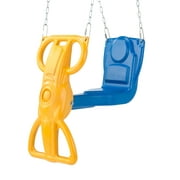 Swing-N-Slide Wind Rider Glider Swing with Chains for Backyard, Blue and Yellow