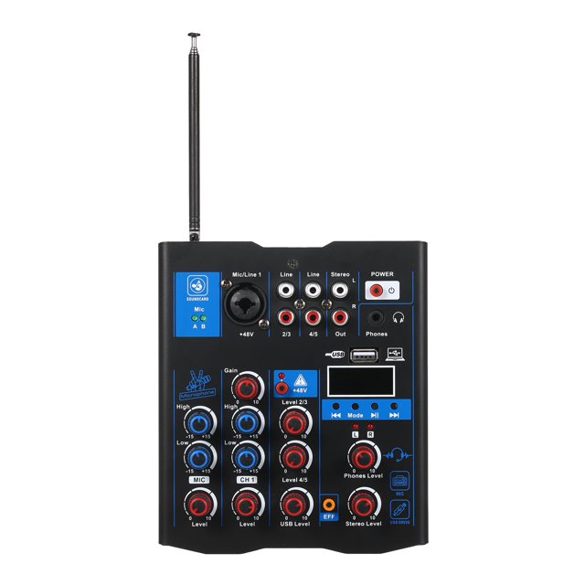 Lyrlody Mic Professional Audio Mixer, 3 Channel Sound Board Console System with XLR Line Inputs, Reverb Effects & LCD Display for DJs, Karaoke, Live Performances