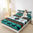 thumbnail image 4 of jejeloiu Boho Bohemian Print Twin Sheet Sets,Western Cowboys Horse Twin Fitted Sheet,Ancient Dreamcatcher Flat Sheet For Boys Kids,Lightweight Bedroom Decorative,3pcs, 4 of 7