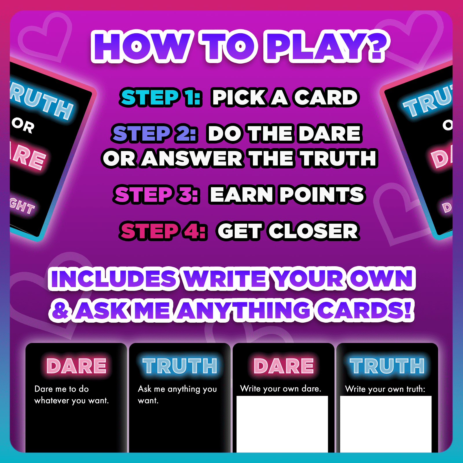 Truth Or Dare Date Night Couples Card Game – Fun & Flirty Card Game for Adults