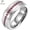 Silver with Red Eternity Style CZ, variant on Tungsten Carbide Silver Wedding Band w/ Blue or Red Cubic Zirconia Eternity Style w/ Step Edges 8mm Ring