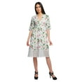 thumbnail image 1 of Moomaya Robe à Manches Courtes pour Femmes Robe de Soirée en Coton Imprimé Tenue Décontractée, 1 of 4