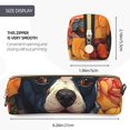 thumbnail image 3 of Balery Cute Colorful Flower French Bulldog Estuche de Lápices de Cuero Impreso, Estuche para Suministros de Arte, Estuche de Lápices con Cremallera, Estuche de Almacenamiento de Papelería, 3 of 7