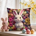 thumbnail image 1 of EGNMCR Easter Egg Floral Background Rabbits Pillowcase Polyester Sofa Decorative Cushion Cover Holiday Decorative Pillowcase Polyester Pillowcase, 1 of 6