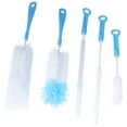 thumbnail image 2 of Cepillo para botellas de agua, 5 unidades, mango largo, para botellas de agua de cuello estrecho, para biberones, molinillo de café, color azul, 2 of 14