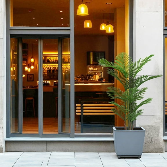 Noble House 5.2FT Artificial Areca Palm Plant, Faux Tropical Dypsis Lutescens Indoor/Outdoor Tree, Green, Set of 2