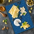 thumbnail image 5 of Starry Night Cutting Board, Stars and Clouds Pattern with Curves Galaxy Theme Heavenly Bodies, Decorative Tempered Glass Cutting and Serving Board, Large Size, Blue Yellow Dark Blue, by Ambesonne, 5 of 5