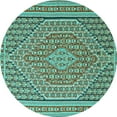 thumbnail image 1 of Ahgly Company Machine Washable Indoor Round Southwestern Turquoise Blue Country Area Rugs, 6' Round, 1 of 4
