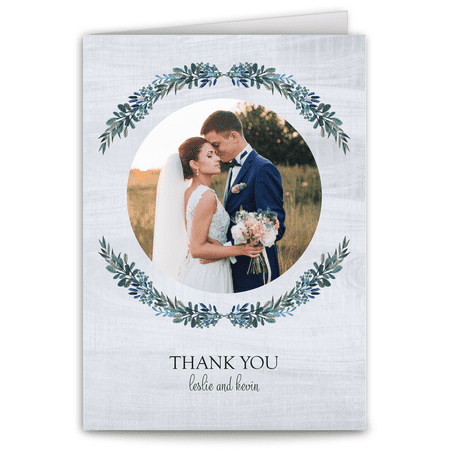 Themed Wedding Card - Personalized Wedding Thank You Card - Rustic Romance - 5 x 7 Folded