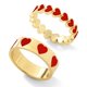 thumbnail image 1 of Anillo Colorido En Forma De Corazón Anillo De Dedo Apilable Anillo De Pareja Para El Aniversario De Cumpleaños Del Día De San Valentín 2 Uds Minnieouse AP006766-01, 1 of 6