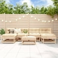 thumbnail image 1 of vidaXL 7 Piece Garden Lounge Set with Cushions Solid Wood, 1 of 5