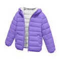 thumbnail image 4 of CPNG Girls and Boys Hooded Lightweight Puffer Jacket Solid Color Zip Up Long Sleeve Padded Coat Winter Casual Quilted Outerwear, 4 of 8