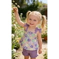 thumbnail image 2 of Aideaone Toddler Girls Summer Outfit 2 Piece Ruffle Sleeveless Shirts Tops Shorts Set Clothes for Baby Girl Sizes 2T-5T, 2 of 5
