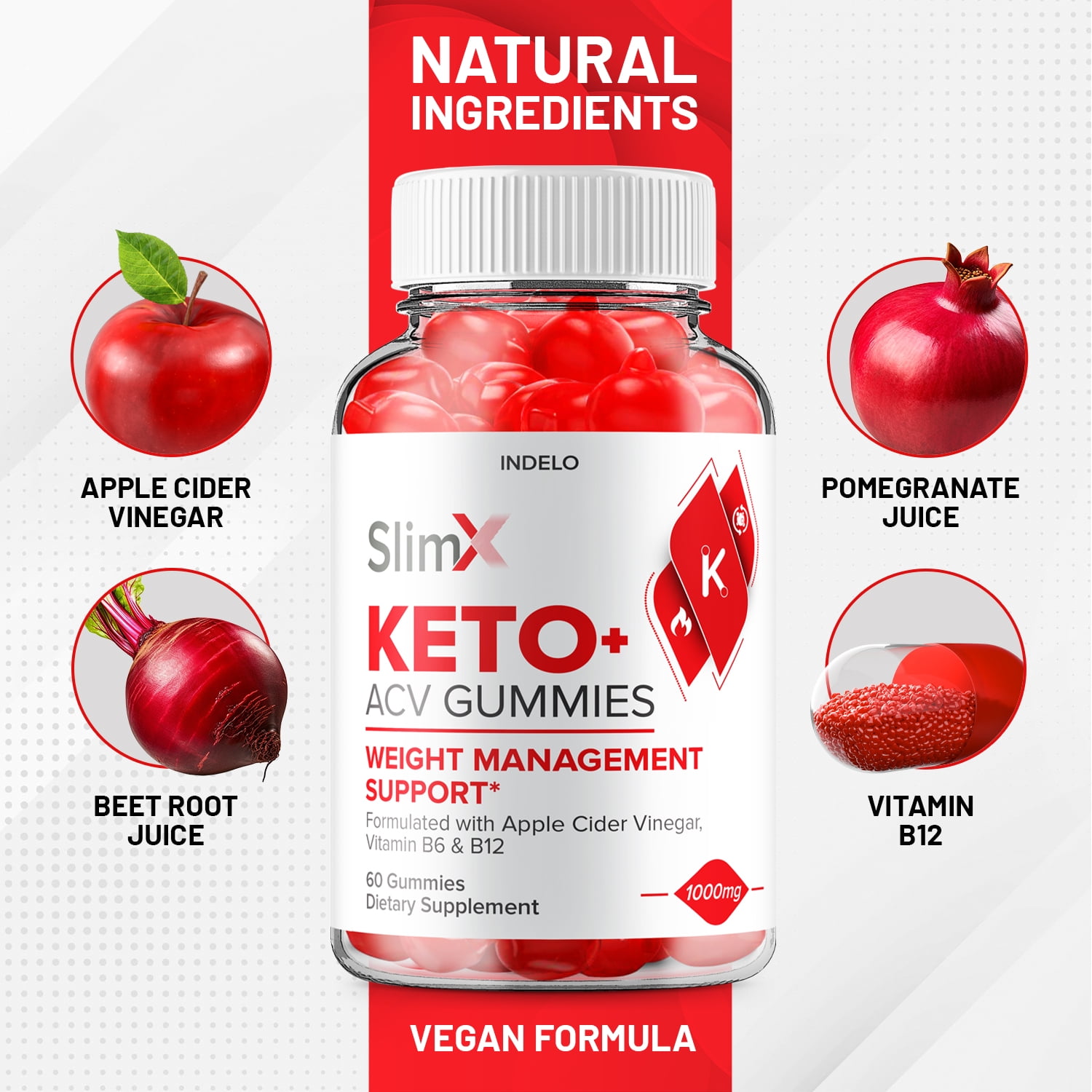 (2 Pack) SlimX Keto ACV Gummies - Apple Cider Vinegar Supplement for Weight Loss - Dietary Supplements for Weight Management & Metabolism (120 Gummies)