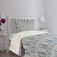 thumbnail image 3 of Ambesonne Winter Quilted Bedspread Set 2 Pcs, Triangular Pine Trees, Twin Size, Taupe Slate Blue Sage, 3 of 5