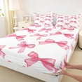 thumbnail image 4 of Erosebridal Watercolor Bow Knot Bed Sheets 4pcs for Girls Women,Teens Kawaii Bowtie King Sheets,Lightweight Room Decor, 4 of 5