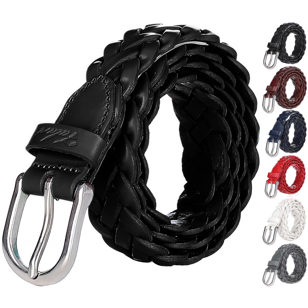 Earnda Men's Genuine Leather Braided Belt – Fashion Woven Strap With Classic Buckle 5 thumbnail image