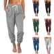 thumbnail image 4 of Pantalones casuales holgados con bolsillos y cintura alta hasta los tobillos para mujer de Europa y América para primavera y verano, 4 of 6
