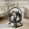 thumbnail image 3 of Babyomi Portable Baby Swings for Infants to Toddler, Electric Swing with Music Speaker, 3 Seat Positions , 5 Speeds, and Remote Control - Infant Swing for Indoor and Outdoor, Black, 3 of 8