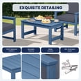 thumbnail image 4 of KINGYES 3 Pieces Outdoor Furniture Set, HDPE All Weather Use Conversation Couch Sets,2 Armchairs & 1 Coffee Table for Patio Backyard, Blue Frame with Gray Cushions, 4 of 8