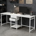 thumbnail image 4 of Two-Person Office Desk with Storage Space Dual Workstation Computer Study Desk Multifunctional Gaming Dining Table with Drawers & Hooks for Home Office, 4 of 6