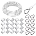 thumbnail image 1 of Uxcell 98FT Stainless Steel Cable Railing Kit, 1/8" Vinyl Coated 7x7 Strand Wire Rope with Loop Sleeves and Thimbles White, 1 of 7