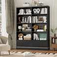 thumbnail image 5 of Homfa Double Row 5-Tier Bookshelf, 63'' Tall Bookshelf with 3 Drawers, 47'' Wide Bookcase for Office Living Room, Black, 5 of 7