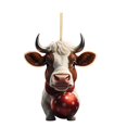 thumbnail image 1 of (2 Pack) 2D Acrylic Cartoon Christmas Cow Ornament - Adorable Tree Decoration and Double Print for White Elephant Exchange, 1 of 4