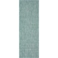 thumbnail image 1 of Unique Loom Solide Collection Casual Transitional Tapis de Course Flatweave Intérieur et Extérieur, 2' x 6', Aigue-Marine/bleu Clair, 1 of 1