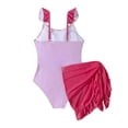 thumbnail image 7 of Miaoju One Piece Swimsuit for Girls 12-14 Scalloped Ribbed Tankini Quick Dry Contrast Color Bathing Suit for Girls Modest Swimwear with Chest Pad, 7 of 7