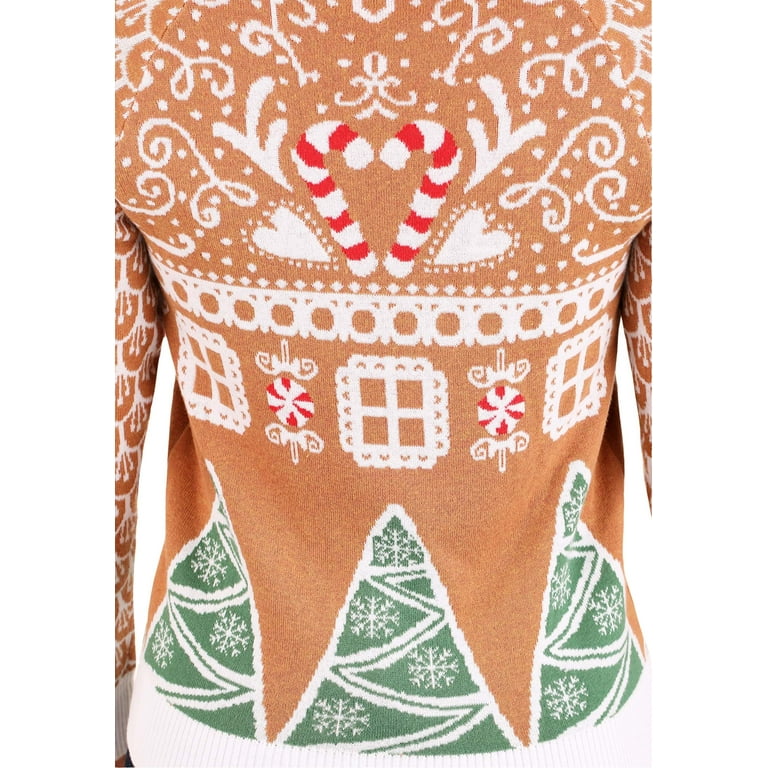 Womens Gingerbread House Ugly Christmas Sweater