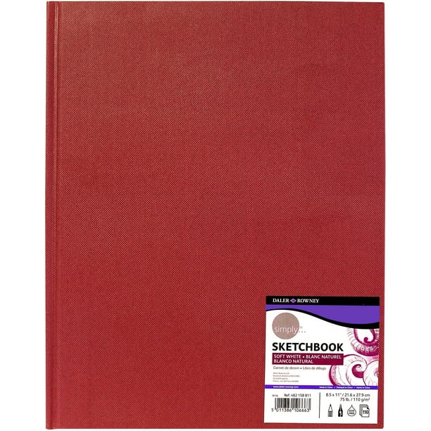 DalerRowney Simply Red Cover Hardbound Sketchbook, 8.5" x 11", 75 lb., 1 Each