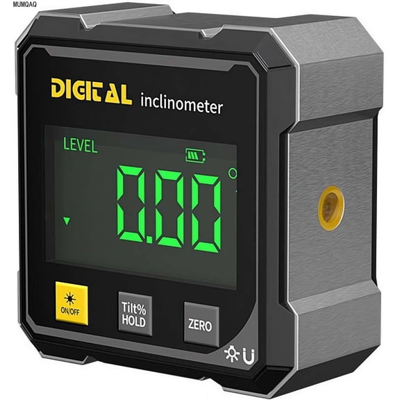 MUMQAQ  Digital Angle Finder with Electronic Laser, 4-Side Magnetic Angle Gauge, Cube Inclinometer, Table Saw Miter Protractor, Woodworking Measuring Tool, Level Box for Hanging