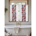 thumbnail image 7 of Tier Curtains 45 Inches Long, Blue Red 4th of July Window Treatment Curtain Drapes, Independence Day Flowers Red Blue Window Half Privacy Curtains for Bedroom Bathroom, 42"x45", 2 Panels, 7 of 7
