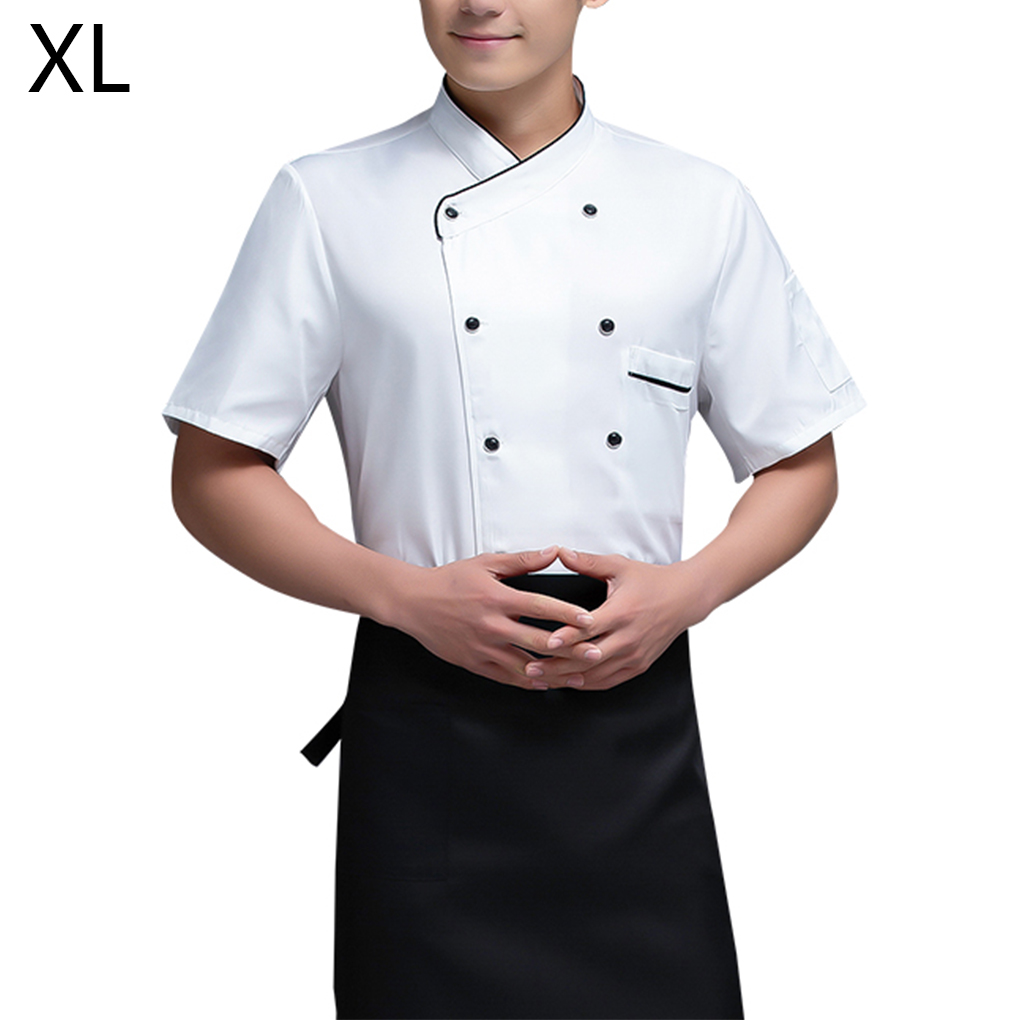 Irene Inevent Chef Uniform Short Sleeve Kitchen Apron Double