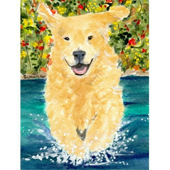28 x 40 In. Golden Retriever Flag Canvas, House Size