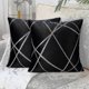 thumbnail image 1 of Velvet Black Cushion Cover Set Of 2 Gold Geometric Outdoor Sofa Decor - jjS 26-27s, 1 of 5